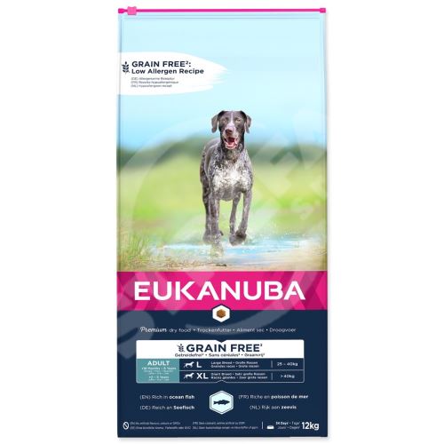 Krmivo EUKANUBA Adult Large & Giant Grain Free Ocean Fish 12kg