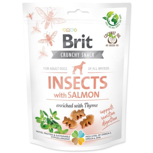 Pochoutka Brit Care Dog Crunchy Cracker Insects, losos s tymiánem 200g