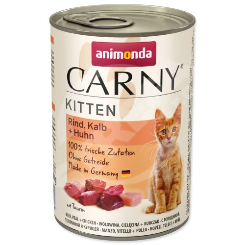 Konzerva Carny Kitten hovězí + telecí + kuřecí 400 g