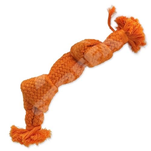 Hračka Dog Fantasy uzel pískací oranžový 2 knoty 22cm