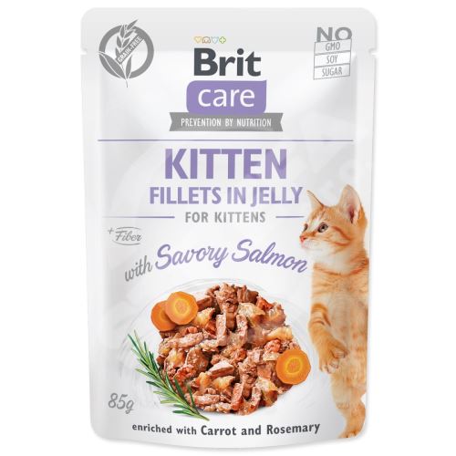 Kapsička Brit Care Cat Kitten losos, filety v želé 85g