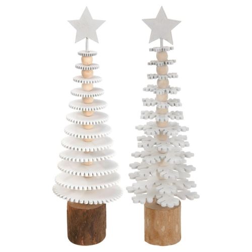Vánoční dekorační strom bílý/přírodní 25cm mix motivů