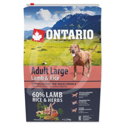 Krmivo Ontario Adult Large Lamb & Rice 2,25kg