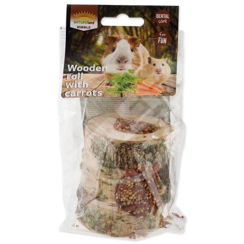 Válec Nature Land Nibble s mrkví dřevěný 150g