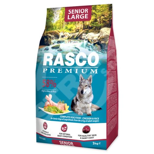 Krmivo Rasco Premium Senior Large kuře s rýží 3kg