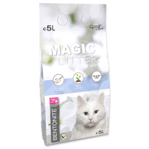 Kočkolit Magic Litter Bentonite Ultra White 5l/4,4kg