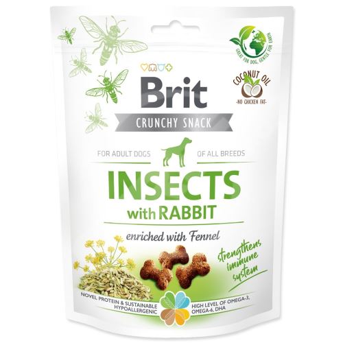 Pochoutka Brit Care Dog Crunchy Cracker Insects, králík s fenyklem 200g