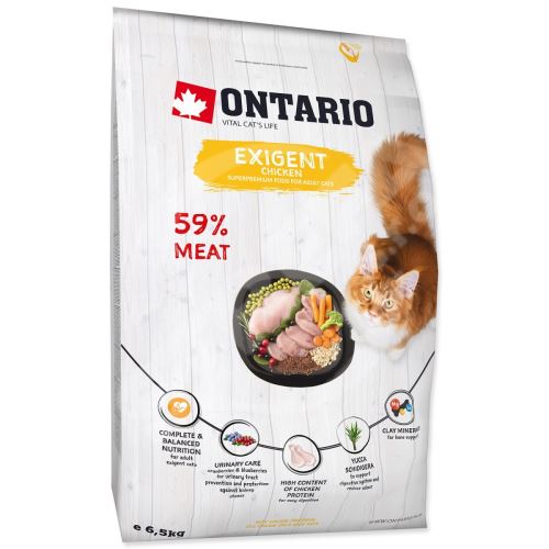 Krmivo Ontario Cat Exigent 6,5kg