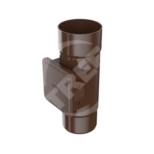 BRYZA Lapač listí s dvířky pro plastové okapy Ø 110 mm, Hnědá RAL 8017