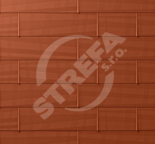 PREFA střešní/fasádní panel fx.12, 1400 x 420 mm velký hladký, Cihlově červená P10 / balení 11,76 m2