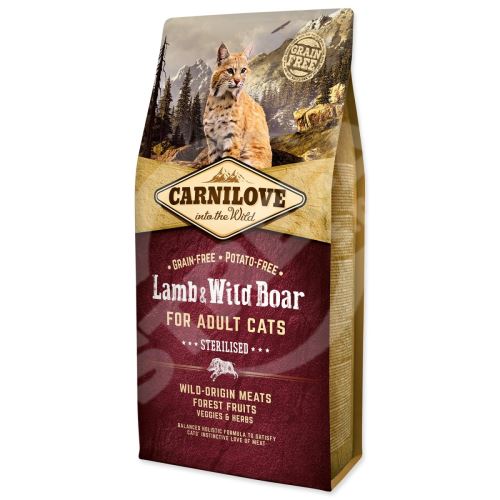 Krmivo Carnilove Sterilised Adult Cats Lamb & Wild Boar 6kg