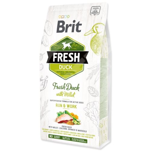 Krmivo Brit Fresh Duck with Millet Active Run & Work 2,5kg