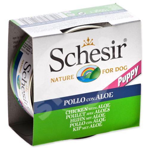 Konzerva SCHESIR Puppy kuře s Aloe 150g