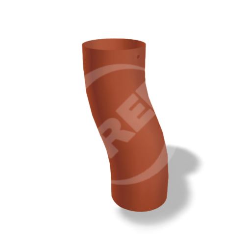 PREFA soklové koleno hliníkové Ø 100 mm, Cihlově červená RAL 8004