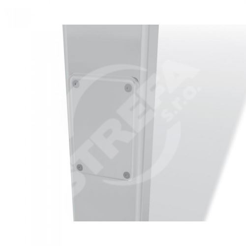 PREFA Svod hranatý hliníkový 100 x 100 mm s čistícím otvorem, délka 1,5M, Stříbrná metalíza RAL 9006