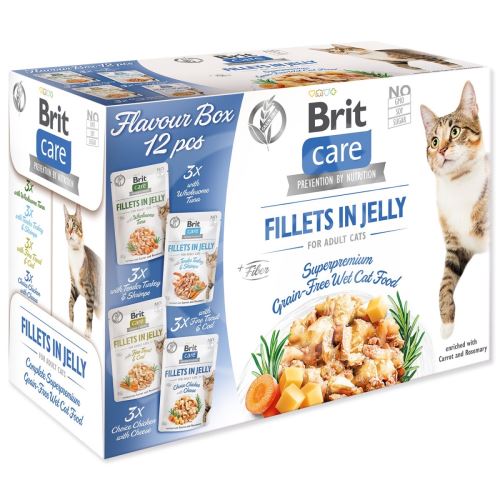 Kapsičky Brit Care Cat Flavour box filety v želé Multi 12x85g