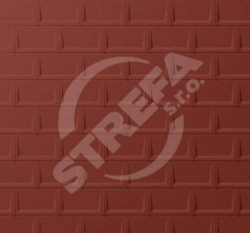 PREFA střešní panel r.16, 700 x 420 mm stucco, Tmavě červená P10 / balení 8,24 m2