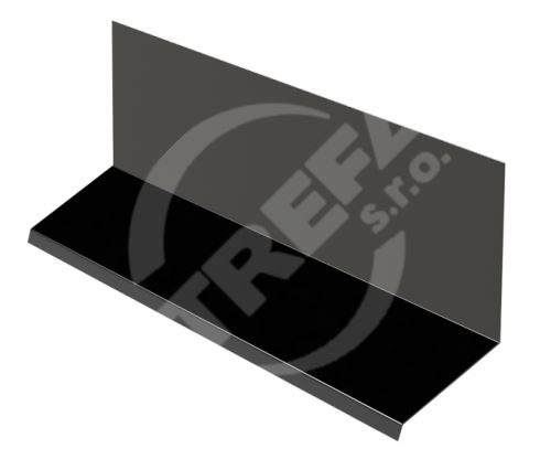 Horní lemování pro kombinaci s krycí lištou RŠ 250, Lakovaný pozink, Černá (RAL9005)