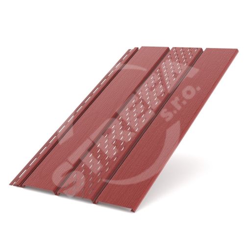 BRYZA střešní podhledová deska perforovaná plastová, délka 3M, šířka 305 mm, Červená RAL 3011