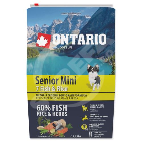 Krmivo Ontario Senior Mini Fish & Rice 2,25kg