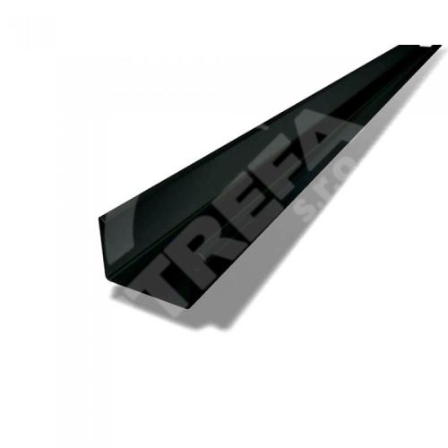 PREFA žlab, okap hranatý hliníkový, šířka 86 mm, délka 6M, Černá P10 RAL 9005