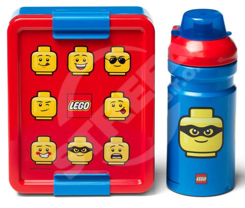 Box svačinový 20x17,3x7,1cm + láhev 390ml,PP+ silikon LEGO ICONIC CLASSIC sada 2dílná