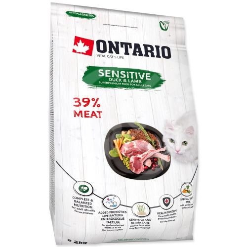 Krmivo Ontario Cat Sensitive/Derma 2kg