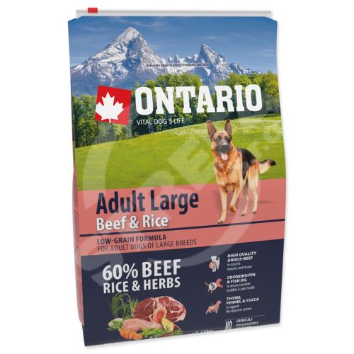 Krmivo Ontario Adult Large Beef & Rice 2,25kg