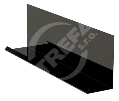 Lemování zdí pro kombinaci s krycí lištou RŠ 200, Lak. pozink, Černá RAL9005