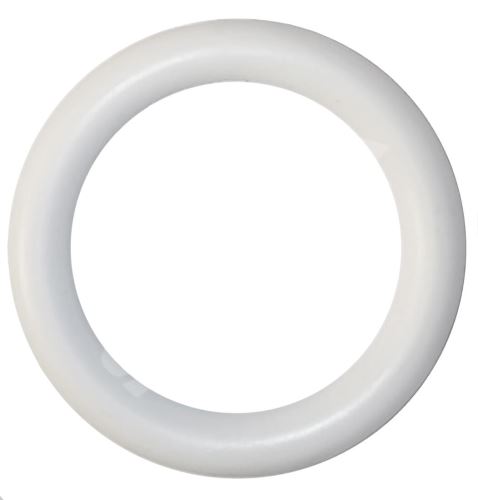 Plastový kroužek s háčkem, barva bílá (10ks)