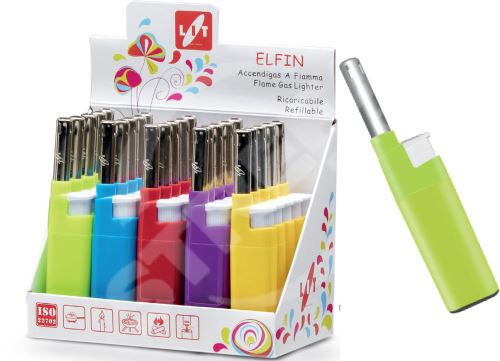 Zapalovač ELFIN 12cm plamínkový, mix barev