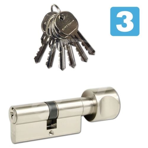 Vložka cylindrická 30+35 s knoflíkem 6 klíčů Ni, 3.třída bezpečnosti RICHTER