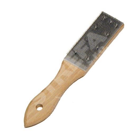 Kartáč na pilníky s ocelovým drátem, dřevěný