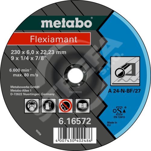 METABO Brusný kotouč - ocel (10 ks) 180x6x22mm 616560000