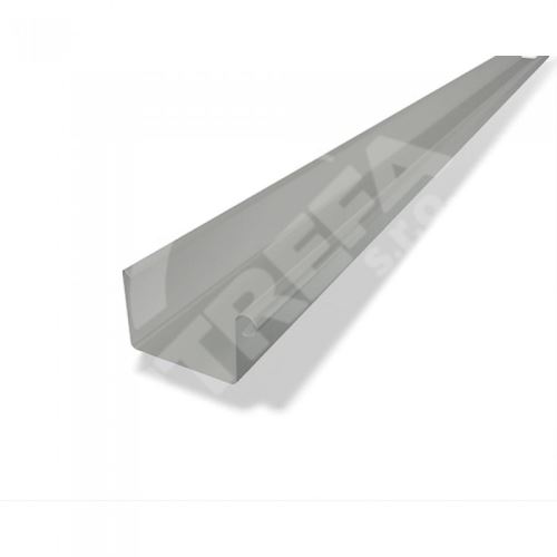 PREFA žlab, okap hranatý hliníkový, šířka 120 mm, délka 3M, Zinkově šedá RAL 7030