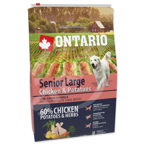 Krmivo Ontario Senior Large Chicken & Potatoes 2,25kg