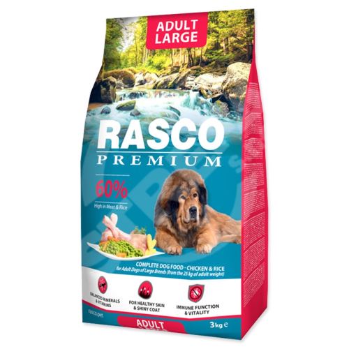 Krmivo Rasco Premium Adult Large kuře s rýží 3kg