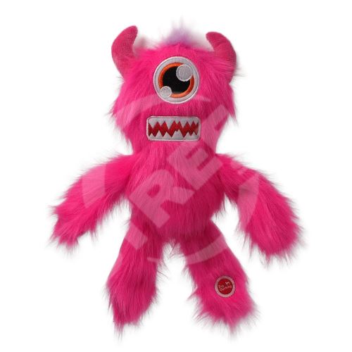 Hračka Dog Fantasy Monsters strašídlo pískací jednooké chlupaté růžové 35cm