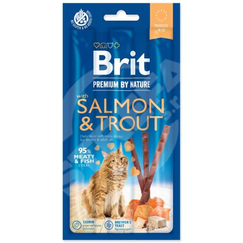 Pochoutka Brit Premium by Nature Cat losos a pstruh, tyčinky 3ks