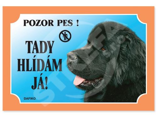 Tabulka novofoundlandský pes černý 1 ks