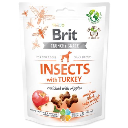 Pochoutka Brit Care Dog Crunchy Cracker Insects, krůta s jablky 200g