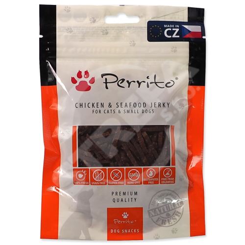 Pochoutka Perrito kuře a mořské plody, jerky 100g