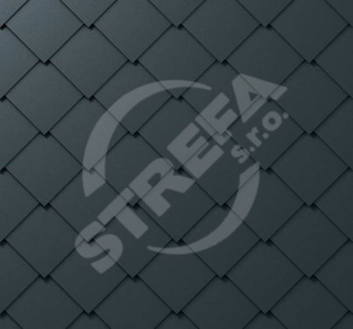 PREFA fasádní šablona 44x44, povrch stucco, Antracit P.10 / balení 8 m2