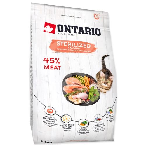 Krmivo Ontario Cat Sterilised Salmon 2kg