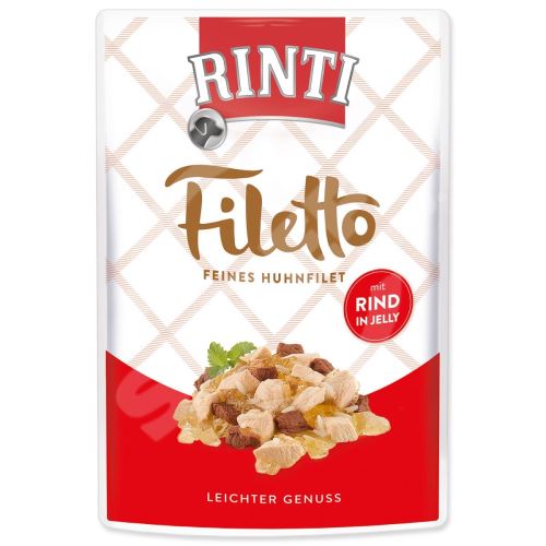 Kapsička Rinti Filetto Adult kuře a hovězí v želé 100g