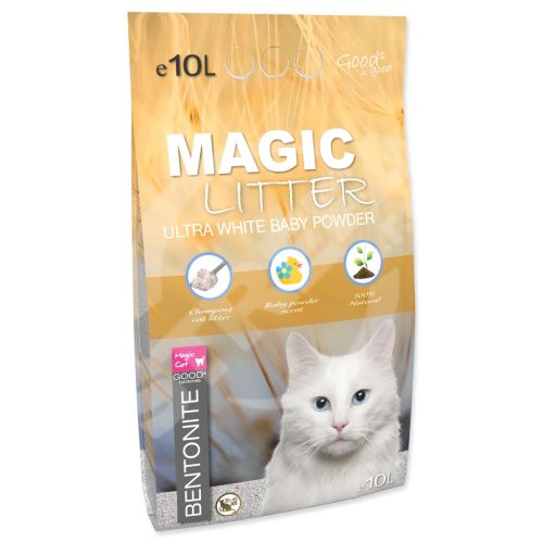 Kočkolit Magic Litter Bentonite Ultra White Baby Powder 10L/9kg