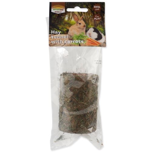 Pochoutka Nature Land Nibble válec ze sena plněný mrkví 125g