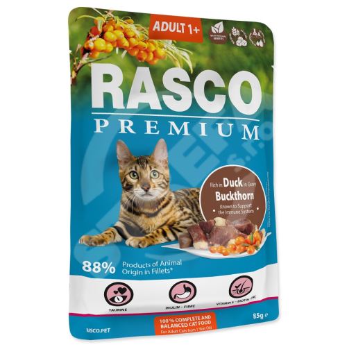 Kapsička Rasco Premium Adult kachna s rakytníkem 85g