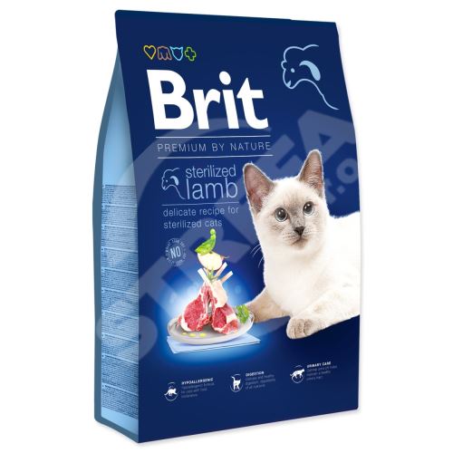 Krmivo Brit Premium by Nature Cat Sterilized Lamb 8kg