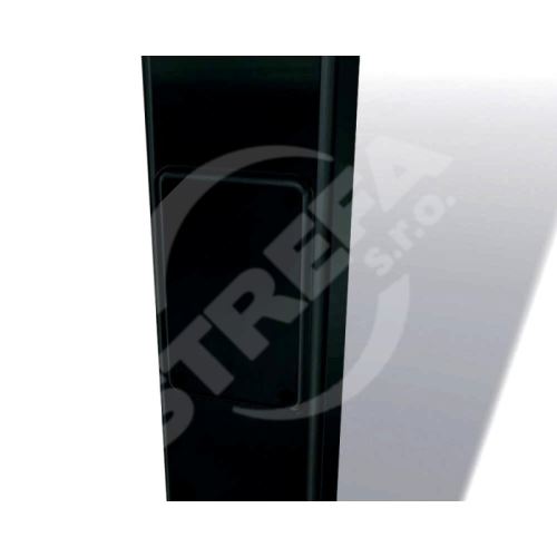 PREFA Svod hranatý hliníkový 100 x 100 mm s čistícím otvorem, délka 1,5M, Černá P10 RAL 9005